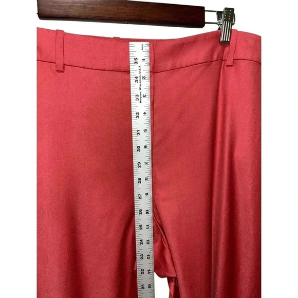 ST. JOHN Annabel Straight Leg Wool Blend Dress Pants Cinnabar Size 16 Trouser - Picture 7 of 9